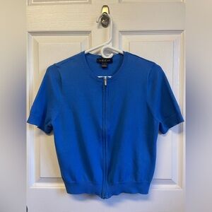 Blue Short Sleeve Cardigan